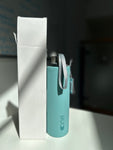 Glass drinks bottle with silicone sleeve
